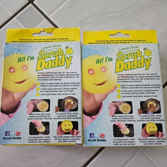 New Scrub Daddy Lot of 2 Lemon Fresh Sponges - Picture 2 of 2